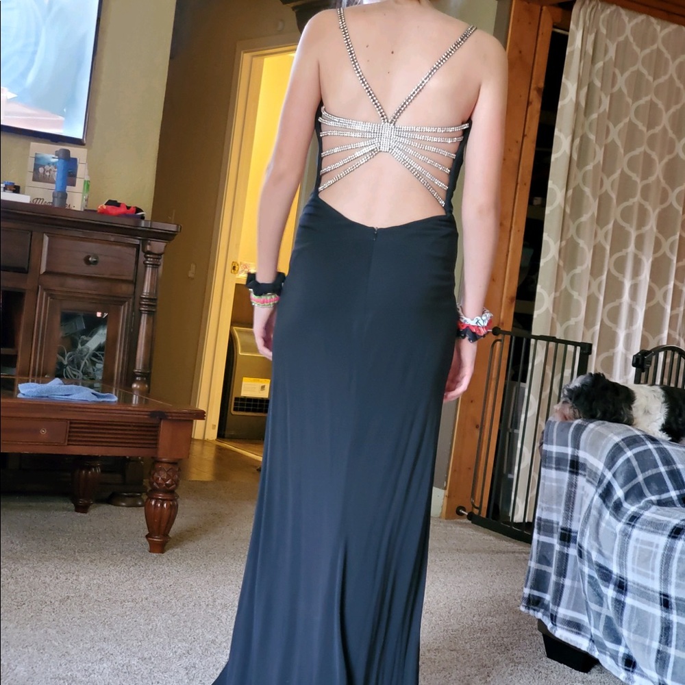 Black and Rhinestone Back Dress - Picture 2 of 2